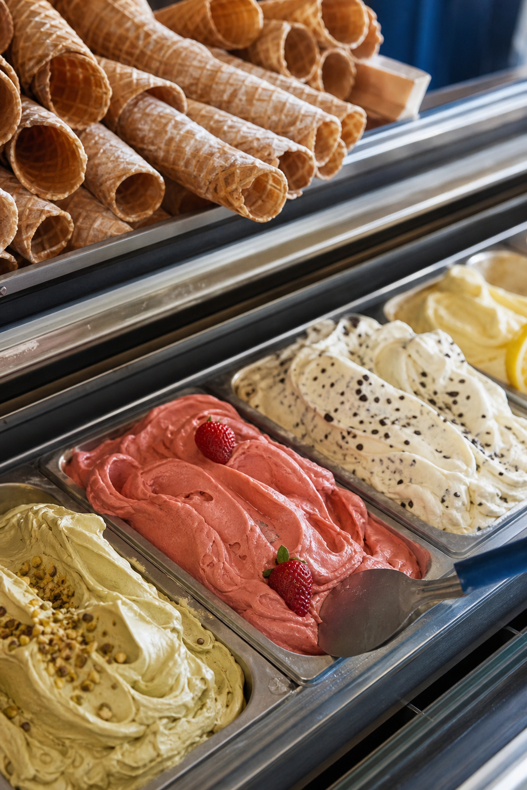 Hausgemachtes Eis im Eiscafé Venezia