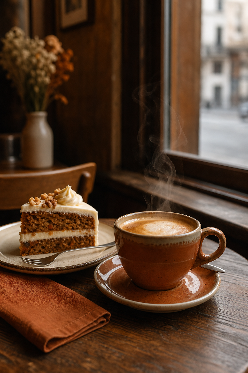 Kaffee und Kuchen im Café der Bäckerei Pelster