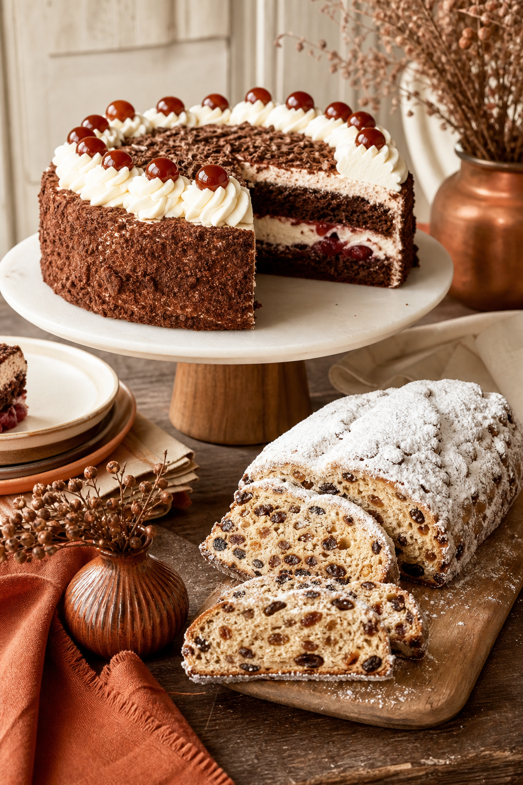 Torte und saisonaler Meisterstollen aus der Konditorei